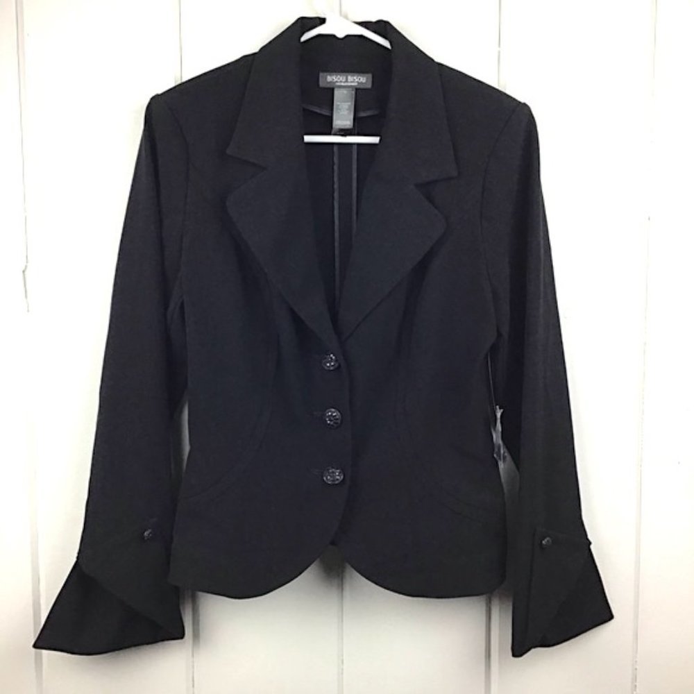NWT Bisou Bisou Black Fitted Blazer - 10